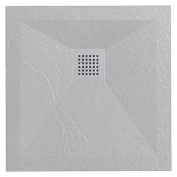 Verbundduschwanne Balneo Stone Tray 90 x 90 x 2,5 cm hellgrau flach quadratisch