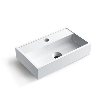 Aufsatzwaschbecken Balneo Viki 40 x 24 cm weiß aus Konglomerat