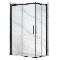 Balneo Rio Schiebe-Duschkabine 80 x 80 cm, schwarz, transparent