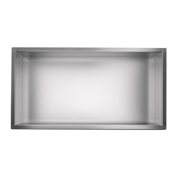 Balneo Wall Box One Inox Nischenablage 60 x 30 x 10 cm aus gebürstetem Edelstahl mit Rand
