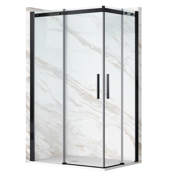Balneo Rio Schiebe-Duschkabine 80 x 100 cm, schwarz, transparent