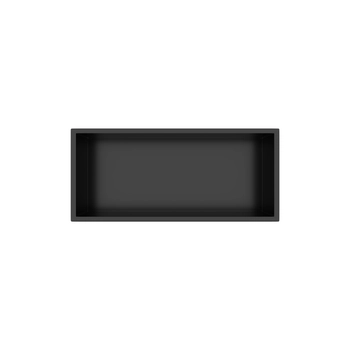 Balneo WALL-BOX ONE Nischenregal Black 45x20x10 cm schwarz aus Edelstahl mit Rahmen