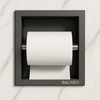 Balneo Wall Box Papierhalter 1 Gun Metal eingebaut in eine Wand aus Edelstahl