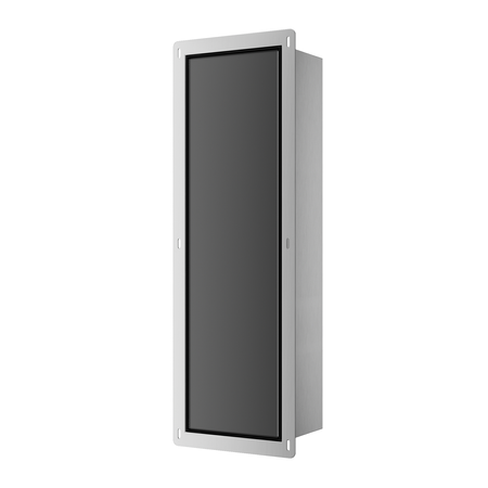 Balneo Wall Box Brush L Black Glass Bürstenstauraum für WC, rechts, zum Einbau in die Wand, aus Edelstahl