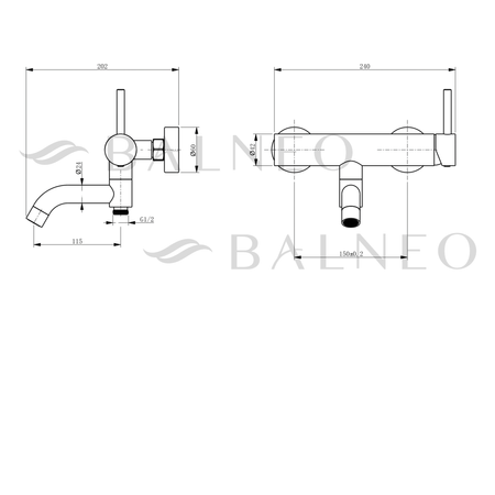 Balneo Cascade Modell 1 schwarz Wannenbatterie