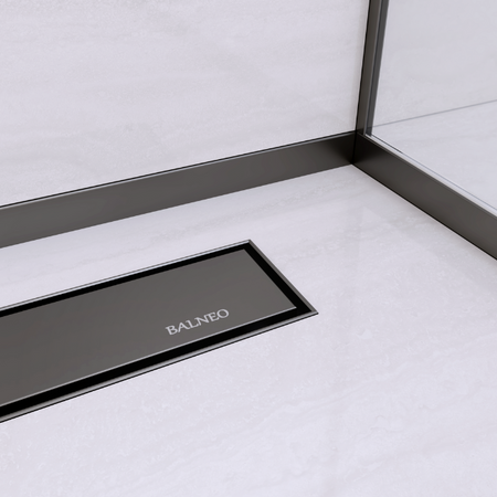 Balneo Gefälleleiste Schwarz für Glas rechts 120 cm