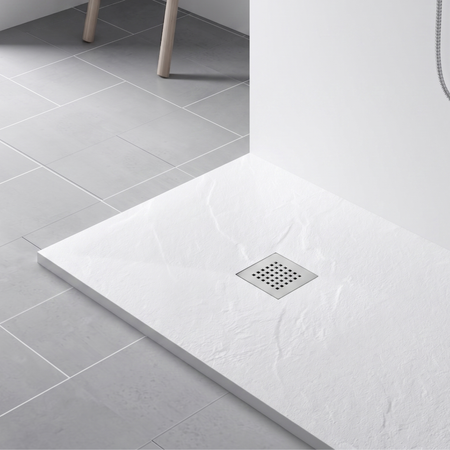 Komposit-Duschwanne Balneo Stone Tray 120 x 90 x 2,5 cm weiß flach rechteckig