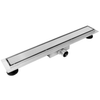 Balneo Duplex Next Inox Bodenablauf 100 cm beidseitig aus gebürstetem Edelstahl mit niedrigem Siphon und tiefem Schlammfang