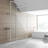 Balneo G-Drain Next Milky Bodenablauf 80 cm mit weißem Panel aus gehärtetem Glas, niedrigem Siphon und tiefem Schlammfang