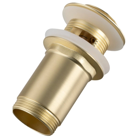 Balneo Klik Klak E Messing-Waschbeckenstopfen, goldfarben, mit Überlauf – Brushed Gold