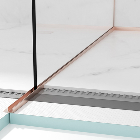 Balneo Gefälleleiste Kupfer für Glas links 120 cm