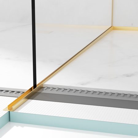 Balneo Gefälleleiste Gold für Glas links 170 cm