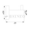Balneo Qube inox Haken Modell 1