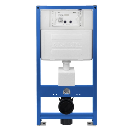 Balneo Unterputz-WC-Set, Fix-Frame Standard-Rahmen mit weißer Luna-WC-Schüssel und einer Taste zur Auswahl zwischen LXO und EXO