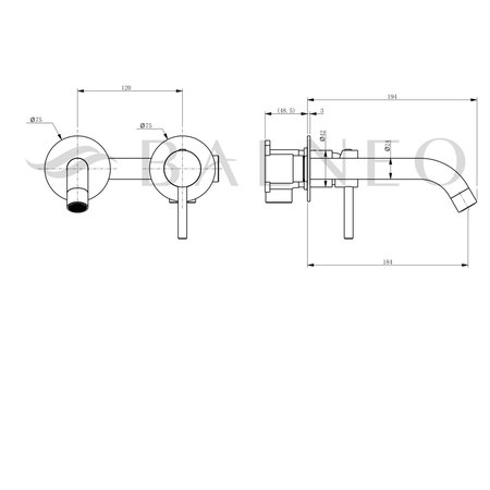 Balneo Cascade Waschtischbatterie Modell 3 inox