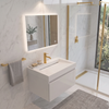 Waschbecken Veloria Solid Surface, Coco White, mit linearem Ablauf, 60 cm