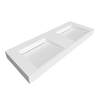 Waschbecken Seravia Solid Surface, Coco White, mit doppeltem linearem Ablauf, 120 cm