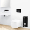 Schowek na szczotkę WC Balneo Wall Box Brush S Black Glass wbudowany w ścianę ze stali nierdzewnej