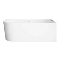 Freistehende Badewanne Ecke rechts Balneo AVOLA NO RIM 170 x 80 cm weiß Acryl mit Rahmen aus Edelstahl und 6 Stabilisierungsfüßen, mit Überlauf und weißem Stopfen