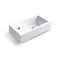 Aufsatzwaschbecken Balneo Vega 40 x 22 cm weiß aus Konglomerat