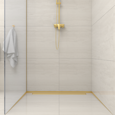 Balneo Gefälleleiste Gold Wandmontage links 120 cm