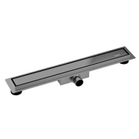 Balneo Duplex Next Gun Metal 90 cm doppelseitiger linearer Bodenablauf aus gebürstetem Edelstahl mit geruchsarmem Geruchsverschluss und tiefer Auffangwanne
