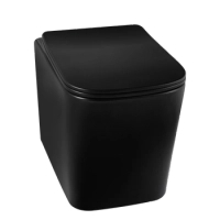 Balneo Luga Wand-WC rimless schwarz ohne Spülrand mit Softclose-Absenkautomatik-Sitz aus Duroplast