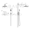 Balneo Cascade Brausebatterie 2er Set inox