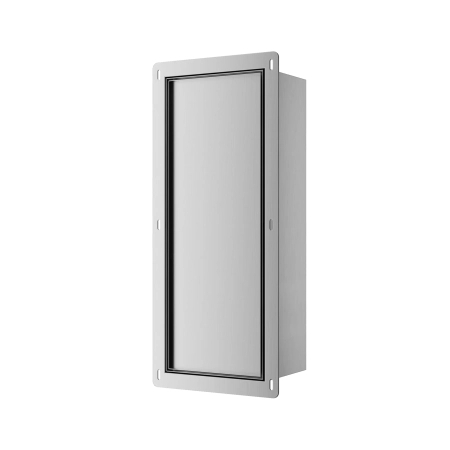 Schowek na szczotkę WC Balneo Wall Box Brush S Tiles lewy do wbudowania w ścianę ze stali nierdzewnej