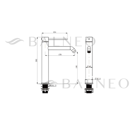 Balneo Cascade Waschtischbatterie Modell 2 gold