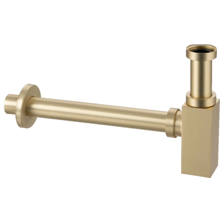 Balneo-Waschbecken-Siphon aus Messing, goldfarben, quadratisch – Brushed Gold