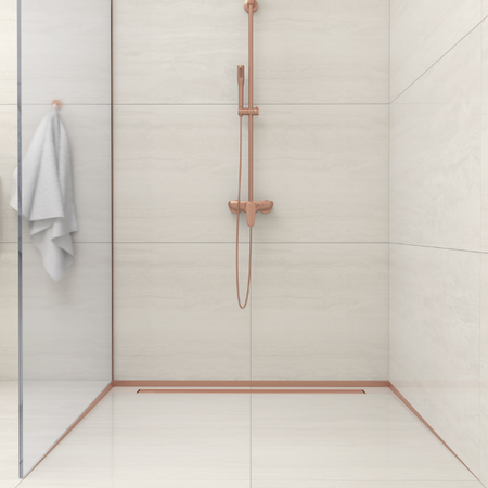 Balneo Gefälleleiste Kupfer für Glas links 120 cm
