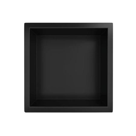 Balneo Wall Box One Black Nischenablage 30 x 30 x 10 cm schwarz aus Edelstahl mit Rand