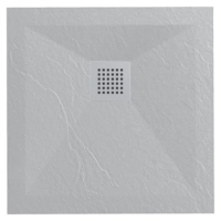 Verbundduschwanne Balneo Stone Tray 80 x 80 x 2,5 cm hellgrau flach quadratisch