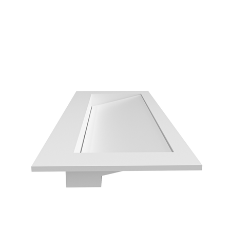 Waschbecken ALVERIA Solid Surface Coco White mit linearem Ablauf 80 cm