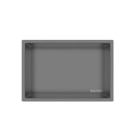 Balneo Wall Box One Gun Metal 30x20x10 cm Edelstahl-Einbauregal mit Flansch
