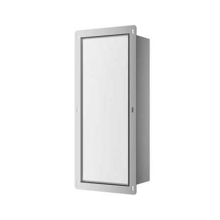 Balneo Wall Box Brush S White Glass WC-Bürsten-Schrank rechts, Unterputz, Edelstahl