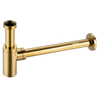Balneo-Waschbecken-Siphon aus Messing, goldfarben, rund