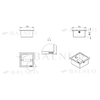 Balneo Wall Box Papierhalter 1 Gun Metal eingebaut in eine Wand aus Edelstahl
