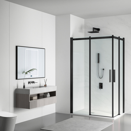 Balneo Rio Schiebe-Duschkabine 80 x 80 cm, schwarz, transparent