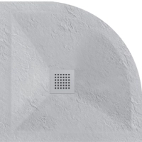 Verbundduschwanne Balneo Stone Tray 90 x 90 x 2,5 cm hellgrau flach halbrund