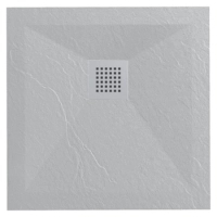 Verbundduschwanne Balneo Stone Tray 90 x 90 x 2,5 cm hellgrau flach quadratisch