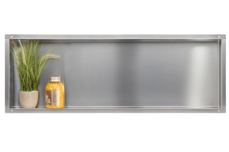 Balneo Wall Box No rim Inox Nischenablage 90 x 30 x 10 cm aus gebürstetem Edelstahl ohne Rand