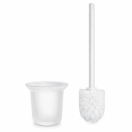 Balneo Wall Box Brush S White Glass WC-Bürsten-Schrank rechts, Unterputz, Edelstahl