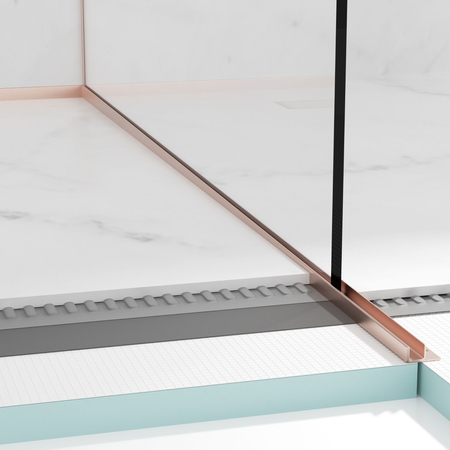Balneo Gefälleleiste Kupfer für Glas rechts 170 cm