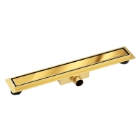 Balneo Duplex Next Mirror Gold Linienablauf für den Boden 60 cm golden doppelseitig aus Edelstahl mit niedrigem Siphon und tiefem Schmutzfänger