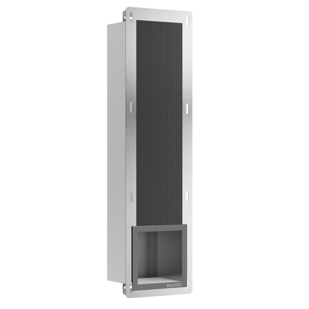 Balneo Wall Box Paper 3 Gun Metal eingebautes Wandregal aus rostfreiem Stahl