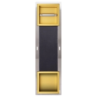 Balneo Wall Box Paper 2 Gold Toilettenpapierhalter, golden, mit Ablagefach, Unterputz aus Edelstahl
