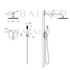 Balneo Cascade Brausebatterie 2er-Set aus Rotguss