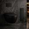 Balneo Wall Box Brush L Black Glass Bürstenstauraum für WC, rechts, zum Einbau in die Wand, aus Edelstahl